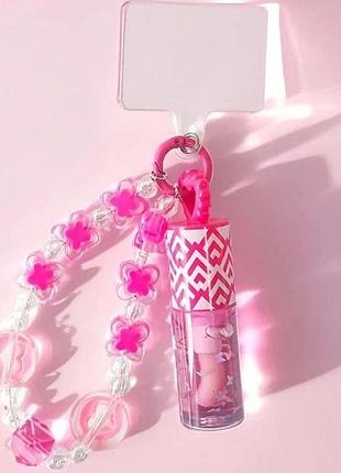 Блиск-тінт для губ "butterfly" micolor з брелком (змінює колір на ніжно-рожевий), малиновий 6.5 г