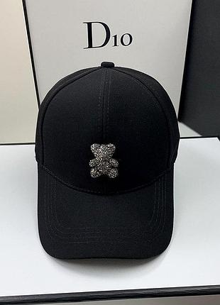 Стильная кепка "silver bear" черная