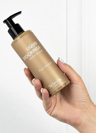 Крем-тон для ніг "рідкі панчохи" liquid stockings matte bronzer top beauty,  200 мл