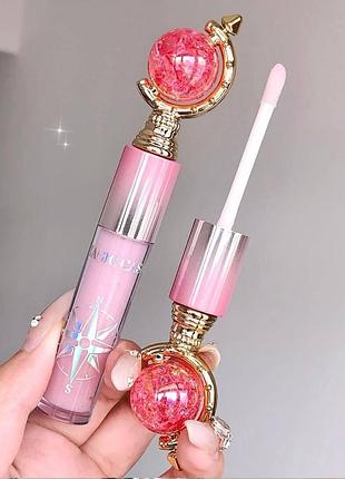 Блиск для губ у ніжно-рожевому відтінку з чарівним дизайном  magic casa 3,2 г