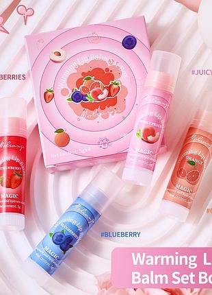 Мини-набор бальзамов для губ с разными ароматами "moliangi" (4x5 г)