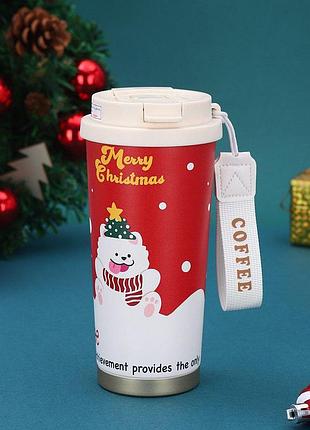 Термостакан з трубочкою "christmas snowman" 500 мл