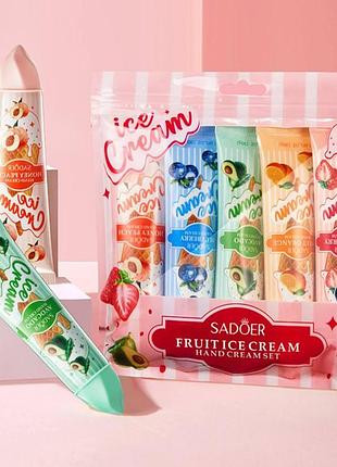 Набір зволожуючих кремів для рук з ароматів фруктів sadoer, (5х30 г)
