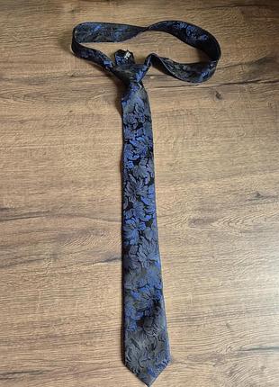 Галстук галстук тонкий черносиний