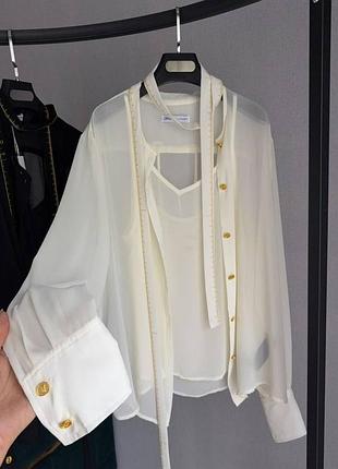 Брендова жіноча напівпрозора блузка сорочка