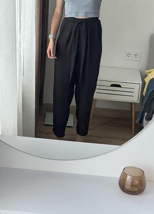 Легкі штани чорні zara з поясом