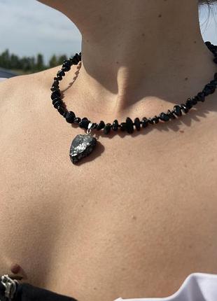 Чокер та підвіска з гірського кришталю 🪨