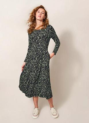 Мягкое трикотажное платье миди из качественной вискозы с карманами р.22