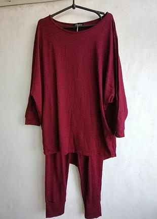 Комплект, трикотажный набор штаны и  кофта, лосины и разлетайка