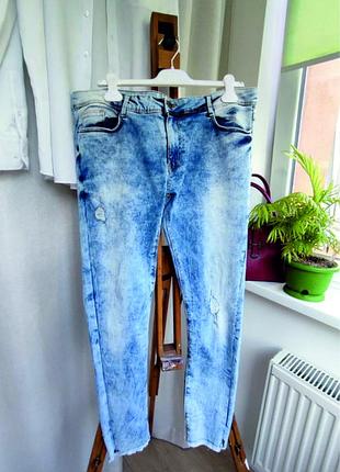 Джинси скіні жіночі з потертостями, розмір l