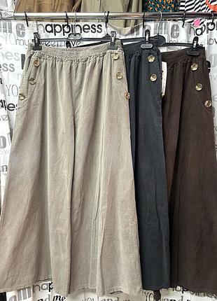 Брюки палаццо,  микровельвет, 100% хлопок, италия, 48-54