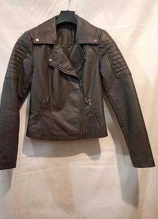 Noisy may куртка из искусственной кожи rebel серый slim fit в новом состоянии размер s