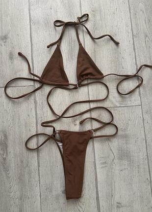 Шоколадный купальник бикины xs-s