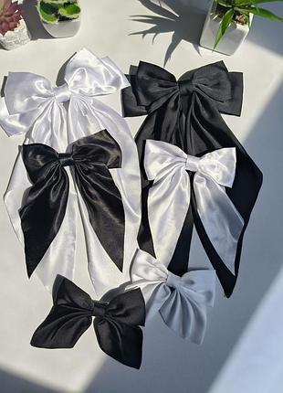 Бант для дівчинки , білий та чорний