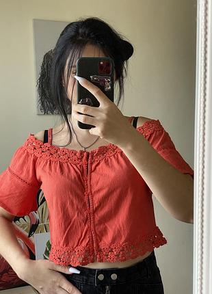 Топ жіночий помаранчевий на ґудзиках