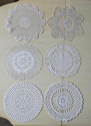 Винтаж🤩👌🤍старинные кружевные салфетки, 27-30см, ручной работы😍👍🤍💗
