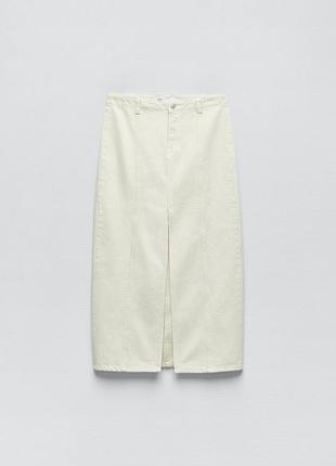 Джинсовая миди-юбка zara весна-лето 2023
