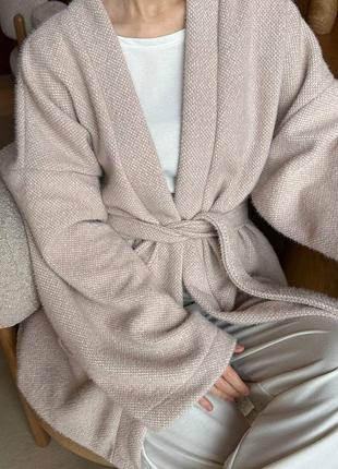 Женский ангоровый кардиган с поясом в расцветках рр 42-52