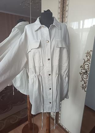 Новую удлинённый жакет на кулисках удлинённая рубашка большой размер батал