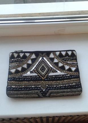 Винтажная вечерняя сумочка ,клатч atmosphere с пайетками и бисером