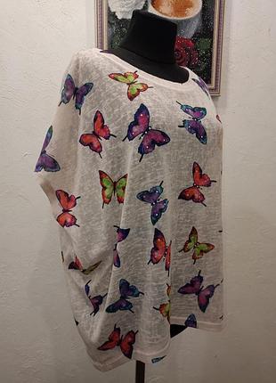 Блуза в метеликах вільний крой