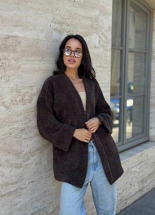 Кардиган женский теплый мягкий с поясом