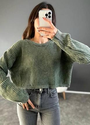 Распродажа 🏷 турецкий оверсайз укороченный свитер мирер