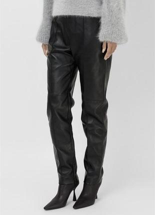 Кожаные классические штаны брюки унисекс!!!