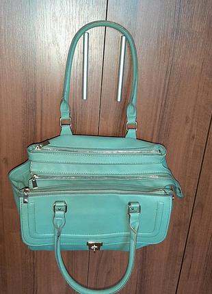 Сумка женская, свет бирюзового цвета, с ручками