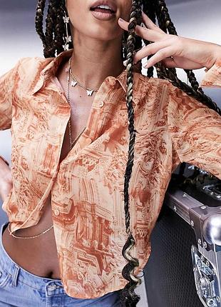 Напівпрозора блуза сорочка від asos design в розмірі s 36