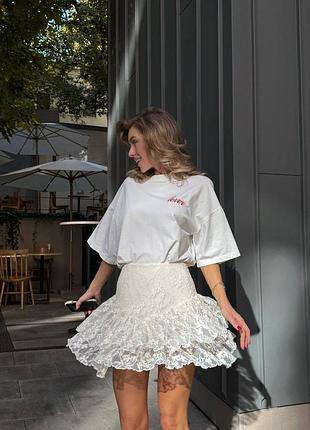 Юбка с воланами кружево