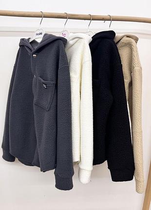 Сорочка куртка з капюшоном на кнопках тепла хутро теді