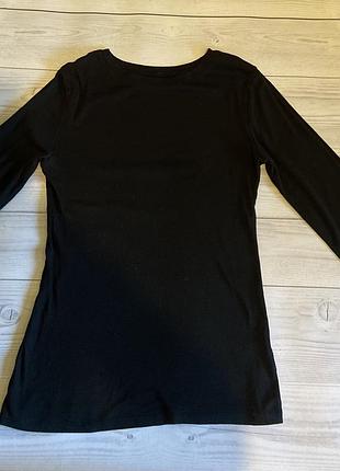 Черный хлопковый лонгслив кофточка papaya рукав 3/4