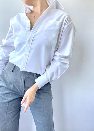 Базова біла сорочка рубашка від бренду charles vogele, розмір xl, l, 2xl