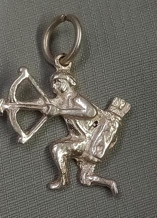 Подвеска серебро 875 котик 4