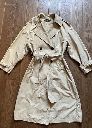 Бежевий тренч плащ zara