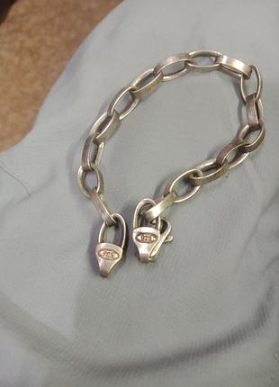 Серебряный мужской браслет.