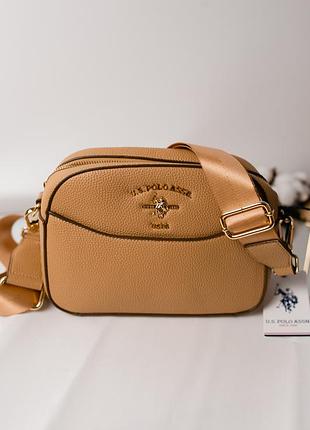 Жіноча сумка polo. бежева сумка. сумка крос боді. сумка через плече