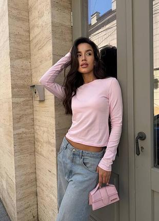 Жіноча повсякденна класична укорочена кофта лонгслів тканина кулір турецький