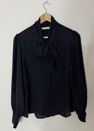 Блуза mango чорний шифон