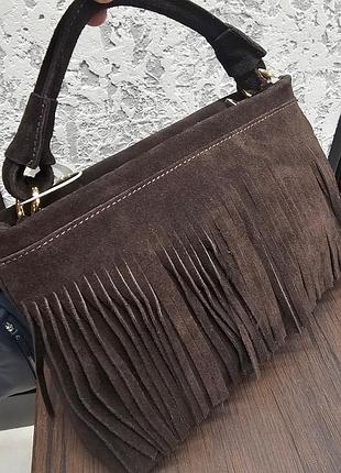 Замшевая женская сумка, итальялия