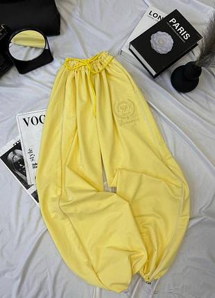 Жіночі повсякденні спортивні штани оверсайз тканина двонитка люкс та вишивка