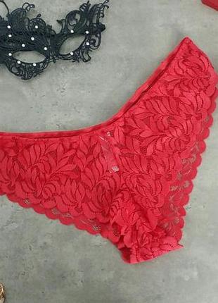 Красные кружевные трусики танга secret possessions