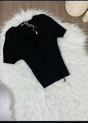 Футболка топ кроп топ в рубчик