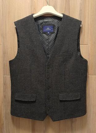 Next - твідовий жилет - l • 52 ‐ коричневий - 697-545 - кежуал жилетка класична чоловіча костюмна - ж52