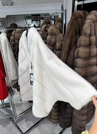 Норковая шуба белая большие параметры