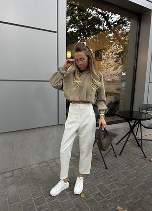 Вкорочений світшот оливка