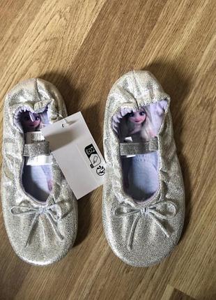 Нові чешки h&m эльза ельза срібні серебристые дівчинка