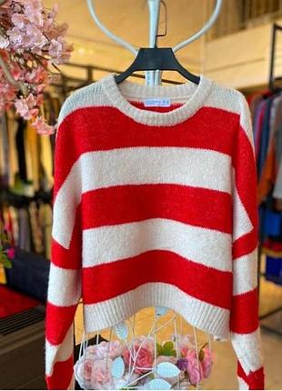 Жіночий светер у полоску светер теплой кардиган кофта на осінь зиму