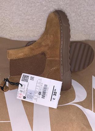 Zara дитячі шкіряні черевики з еластичними вставками